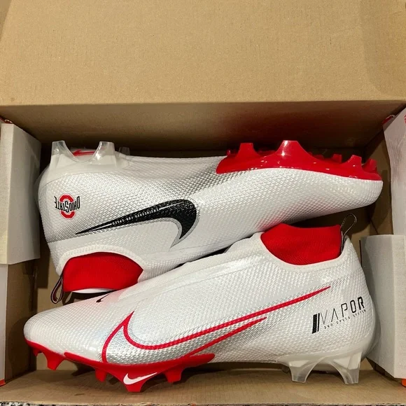 Size 13 Wide Nike Vapor Edge Pro 360 Ohio State PE Football Cleats White NEW Nike Vapor Edge Pro 360 Ohio State PE Football Cleats White  main image 3